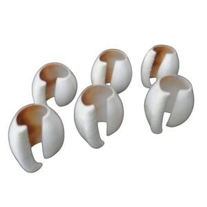 Natural Cowrie Seashell Napkin Rings Holders Set 6 White Pink 2" Nautical Decor